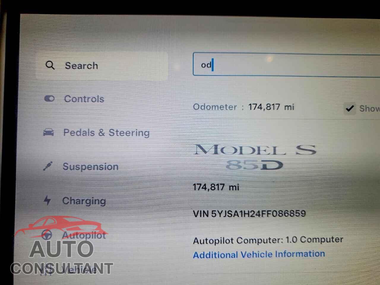 TESLA MODEL S 2015 - 5YJSA1H24FF086859