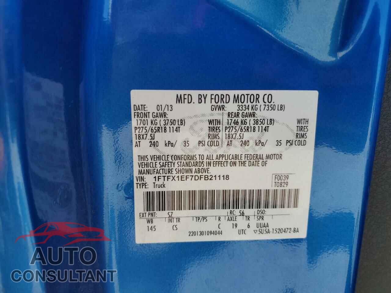 FORD F-150 2013 - 1FTFX1EF7DFB21118