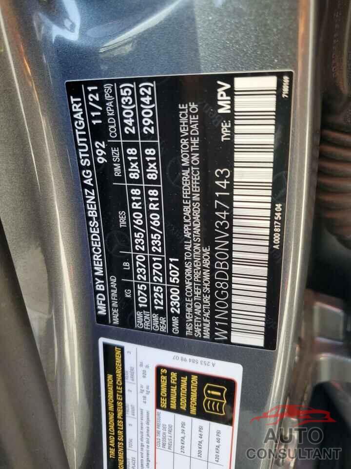 MERCEDES-BENZ GLC-CLASS 2022 - W1N0G8DB0NV347143