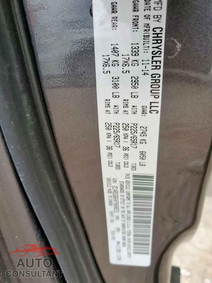DODGE CARAVAN 2015 - 2C4RDGBG4FR608231