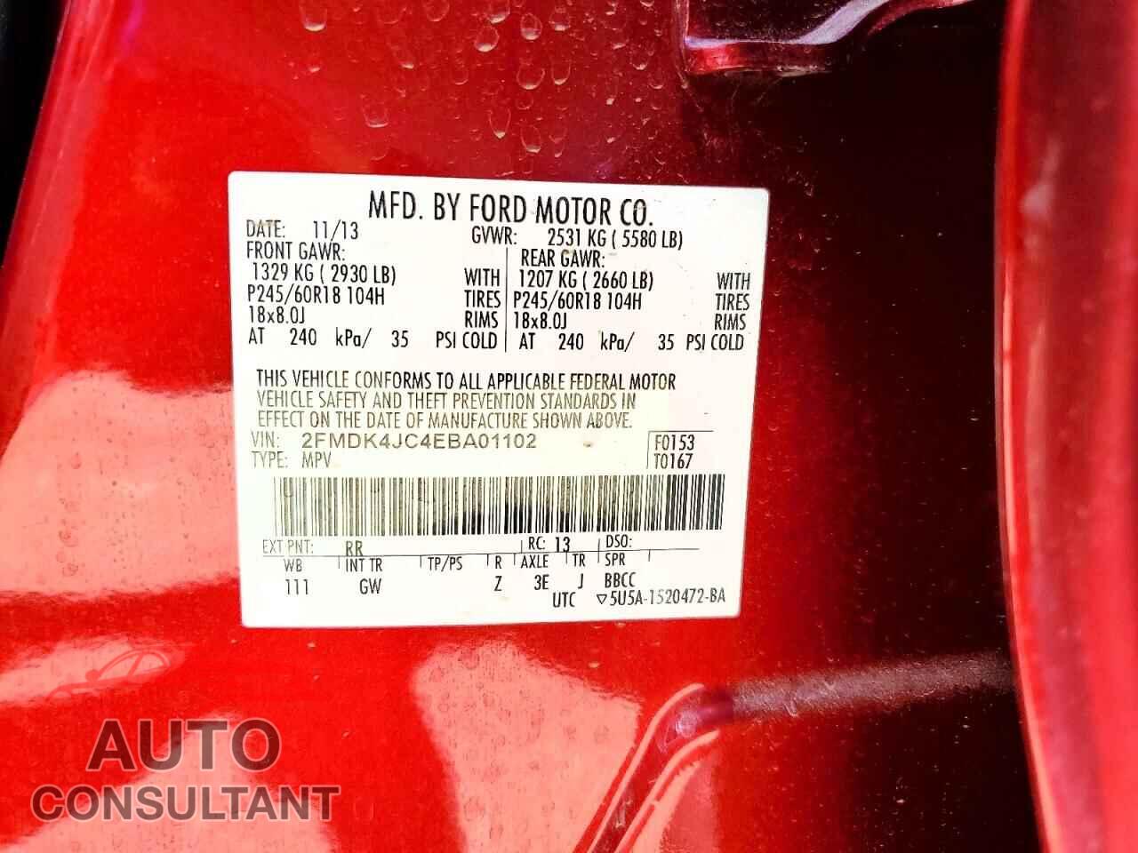 FORD EDGE 2014 - 2FMDK4JC4EBA01102