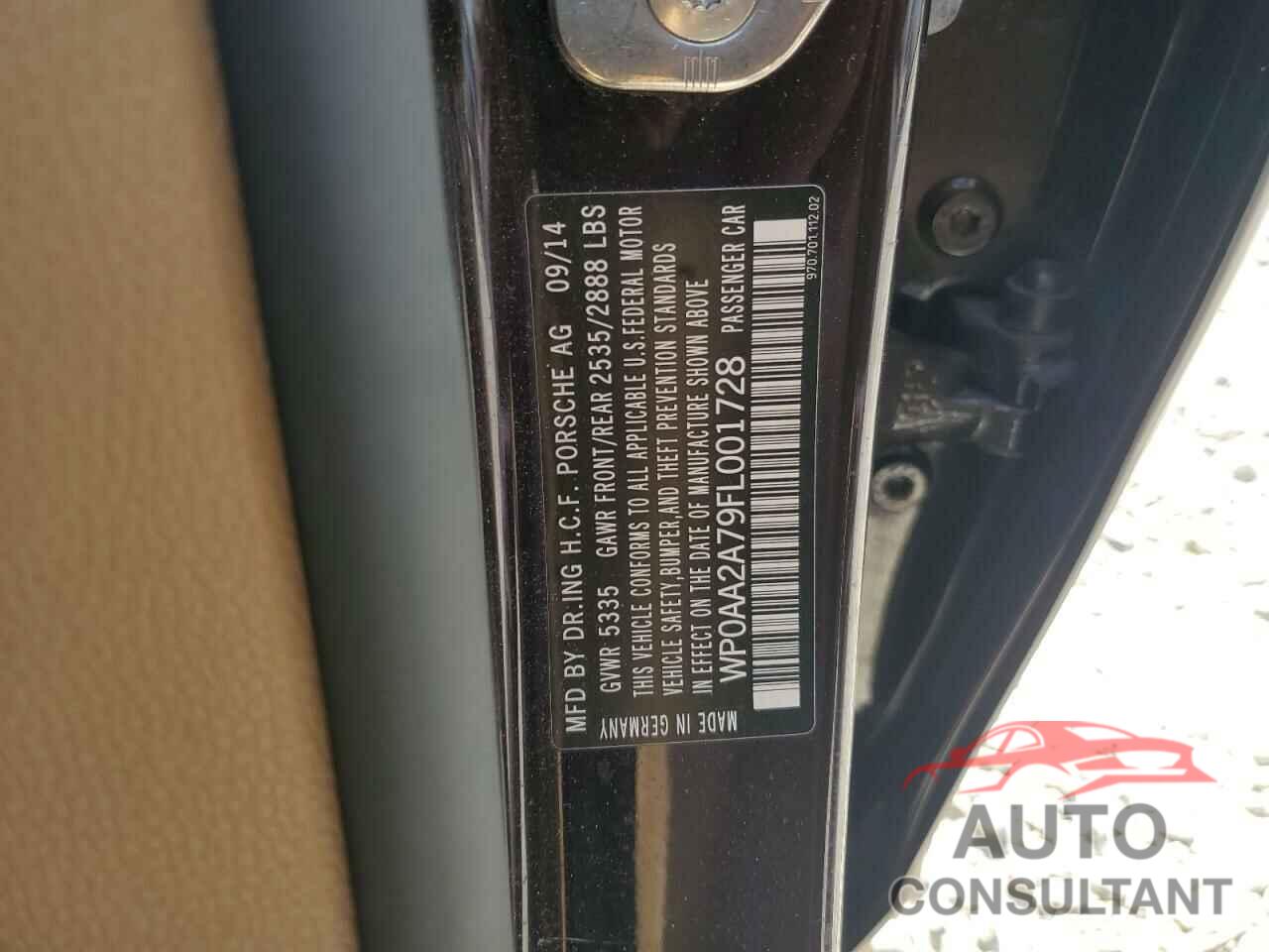 PORSCHE PANAMERA 2015 - WP0AA2A79FL001728