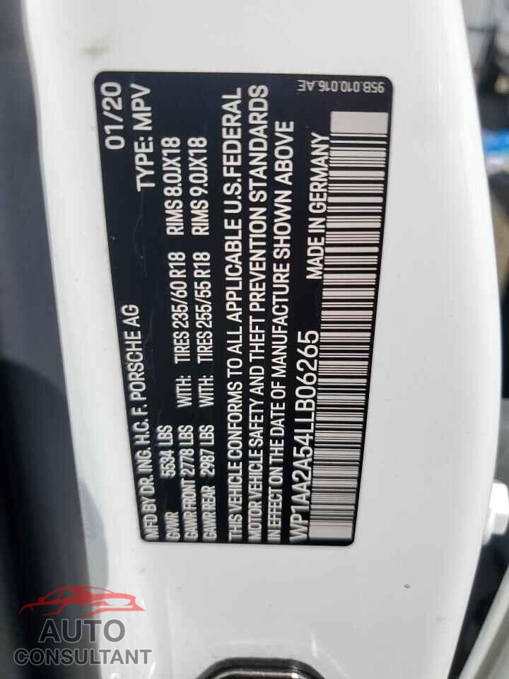 PORSCHE MACAN 2020 - WP1AA2A54LLB06265
