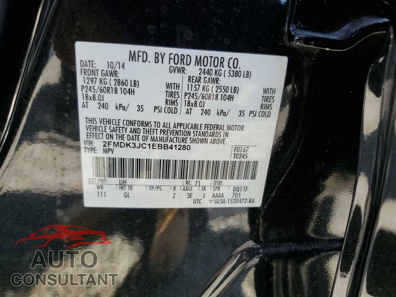 FORD EDGE 2014 - 2FMDK3JC1EBB41280