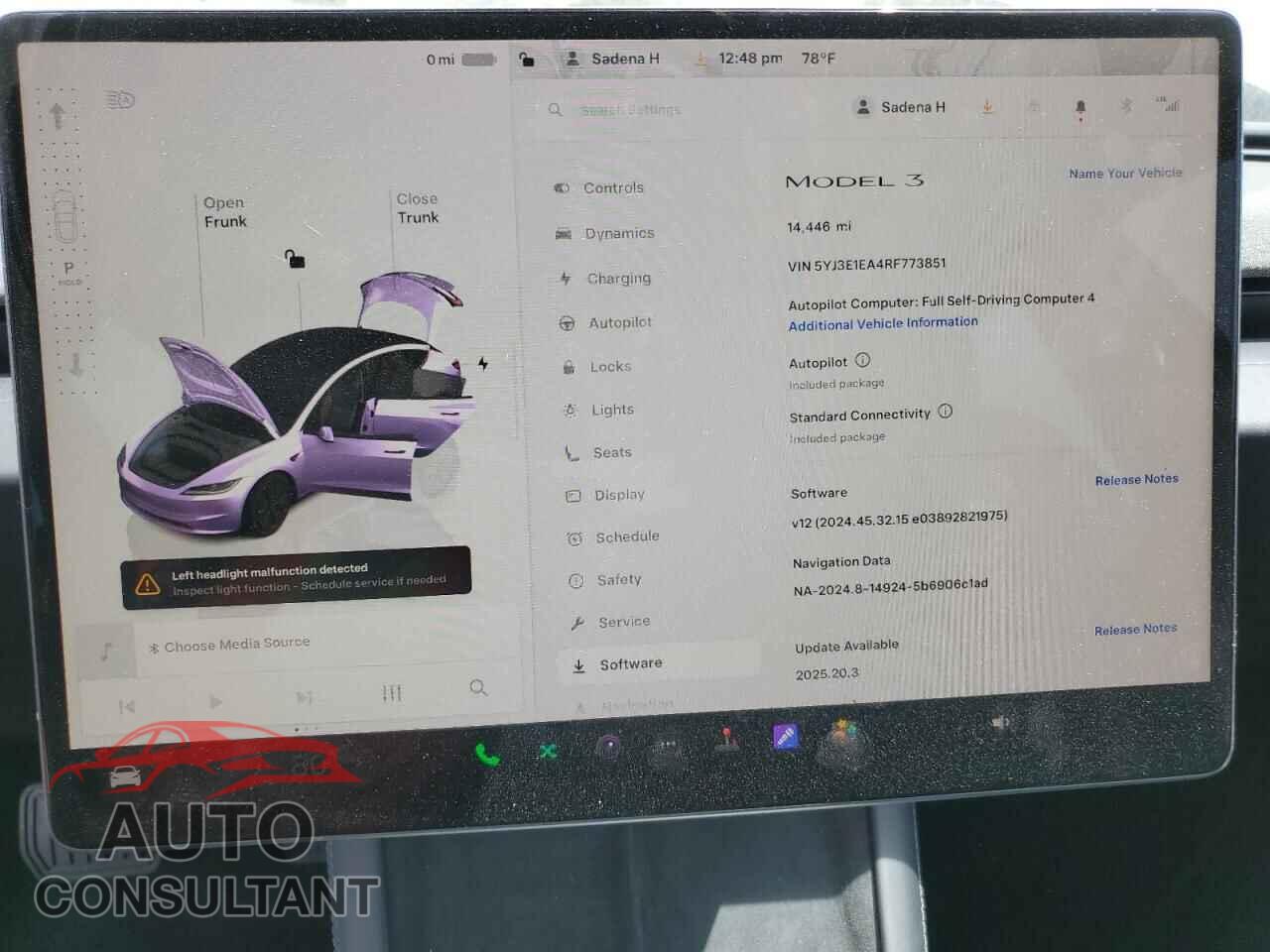 TESLA MODEL 3 2024 - 5YJ3E1EA4RF773851