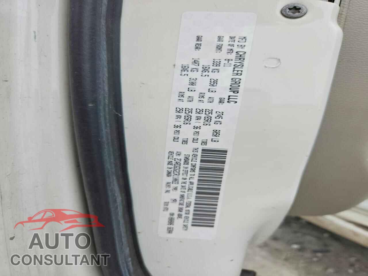 DODGE CARAVAN 2012 - 2C4RDGDG2CR110022