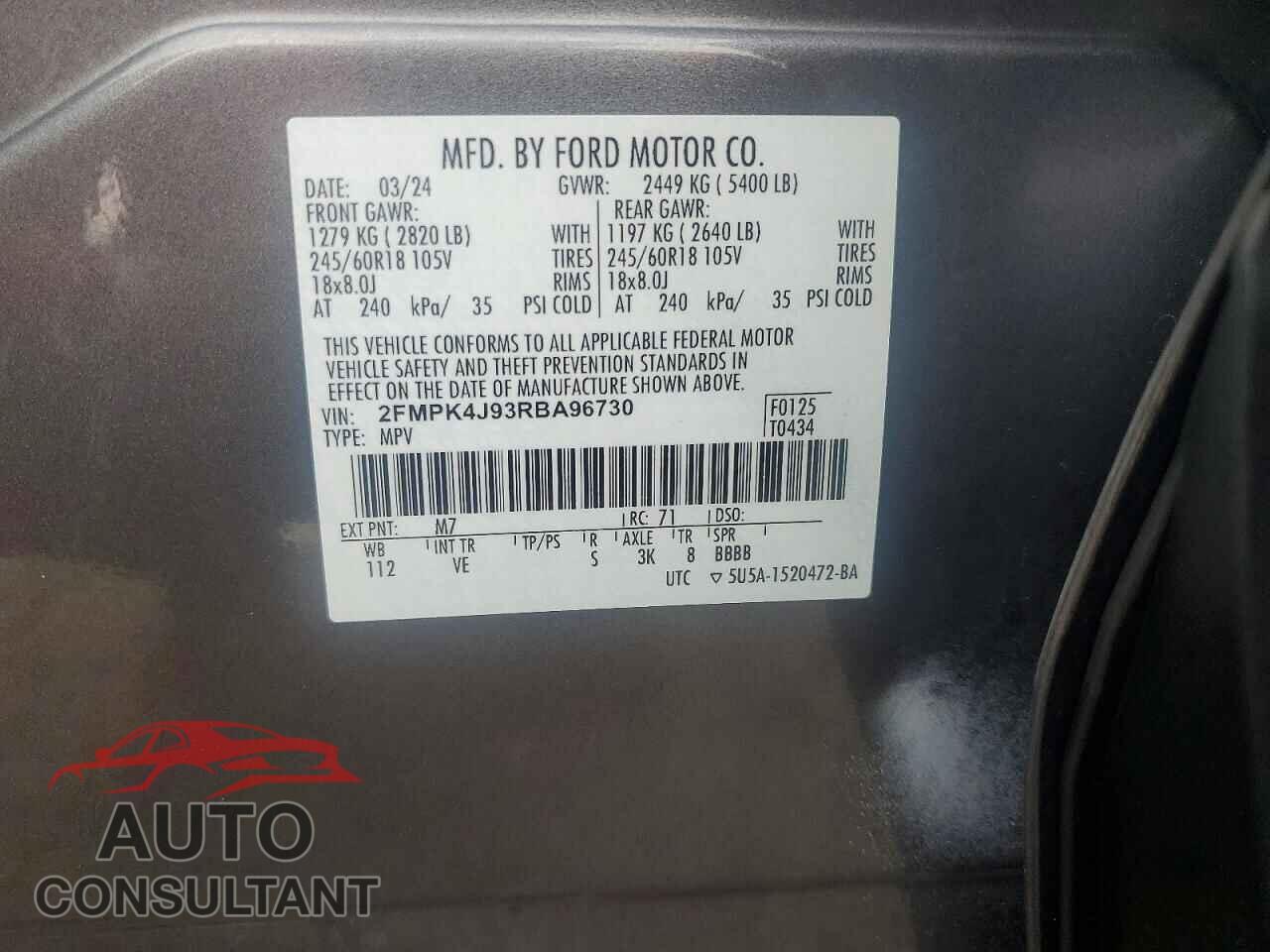 FORD EDGE 2024 - 2FMPK4J93RBA96730