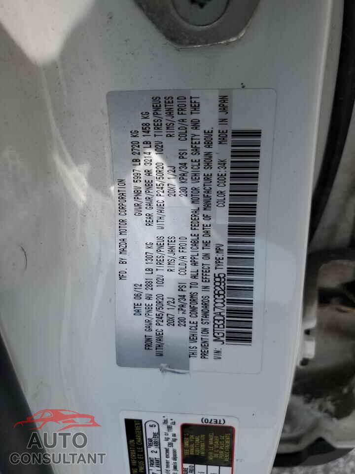 MAZDA CX-9 2012 - JM3TB3DA7C0362995