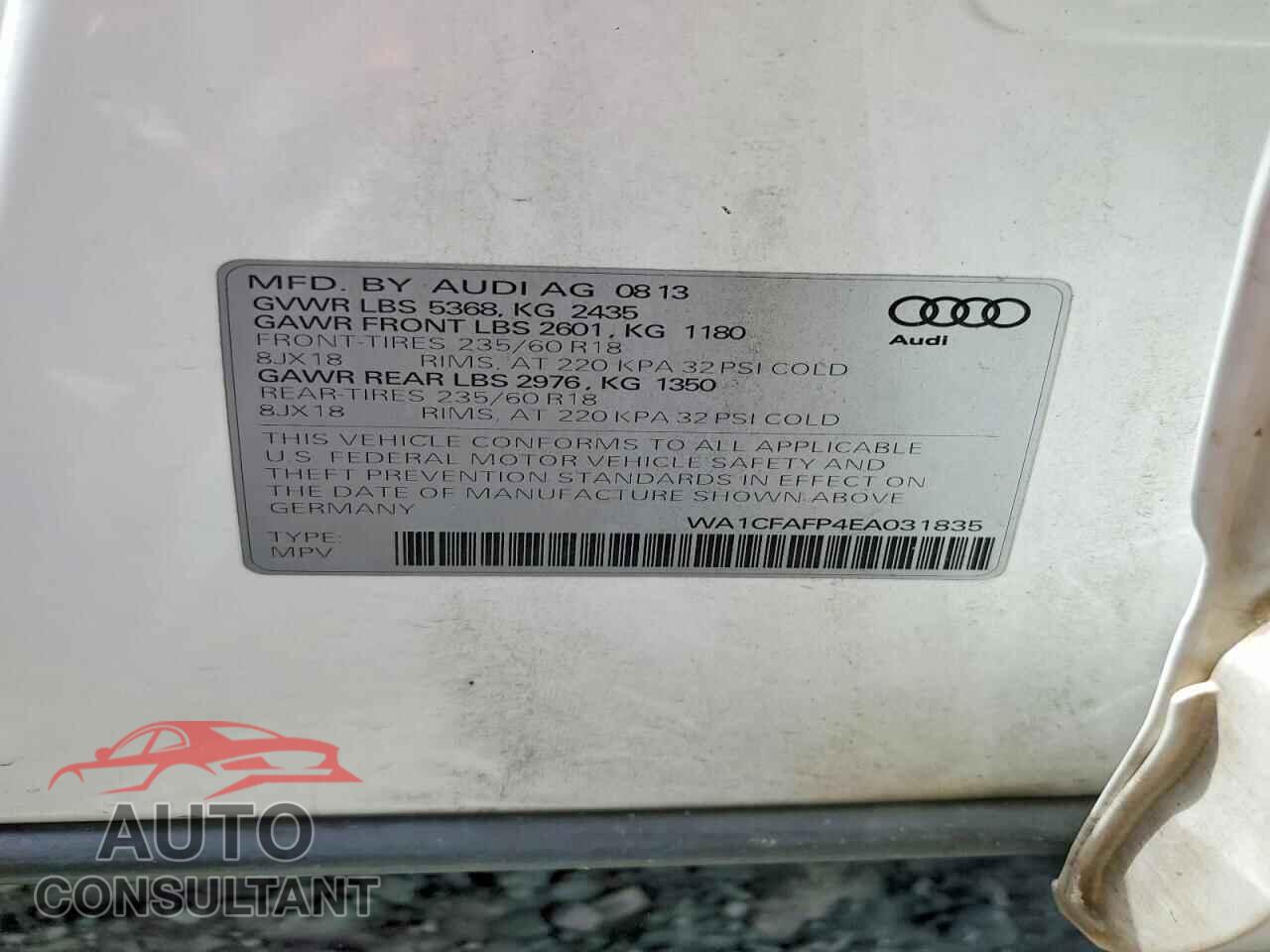 AUDI Q5 2014 - WA1CFAFP4EA031835