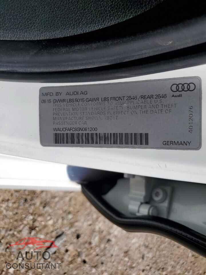 AUDI A6 2016 - WAUCFAFC8GN081200