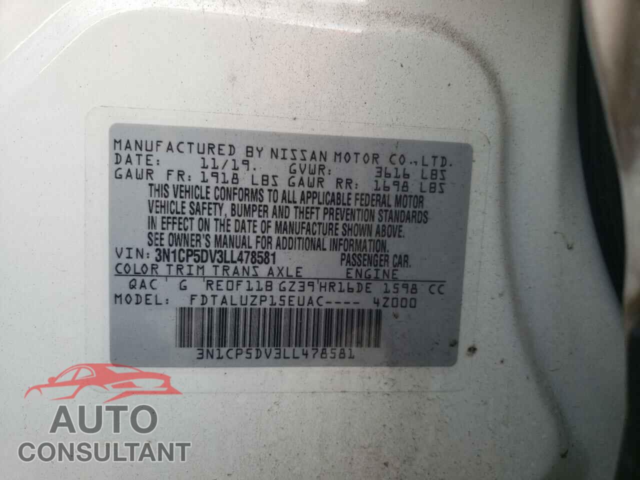 NISSAN KICKS 2020 - 3N1CP5DV3LL478581