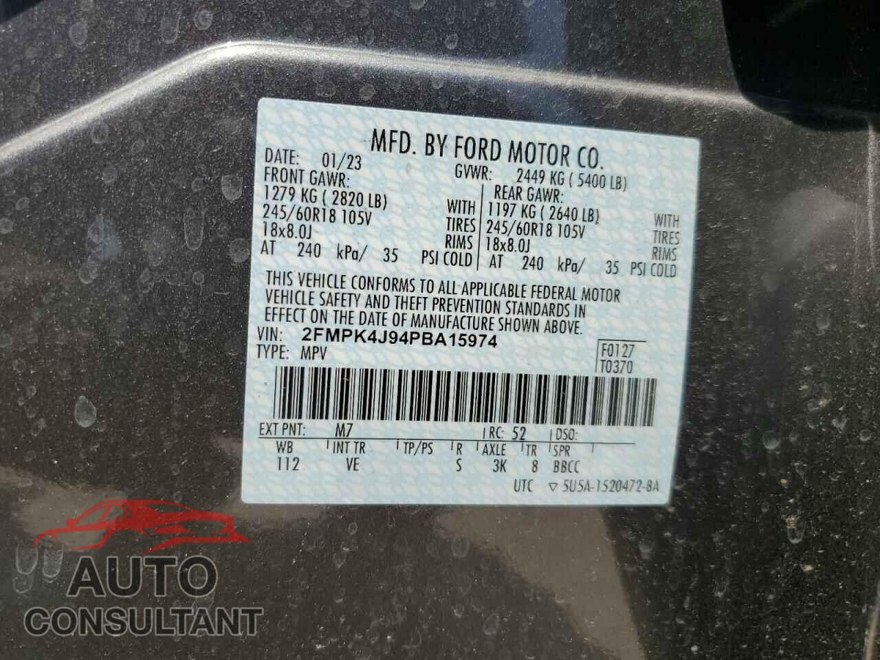 FORD EDGE 2023 - 2FMPK4J94PBA15974