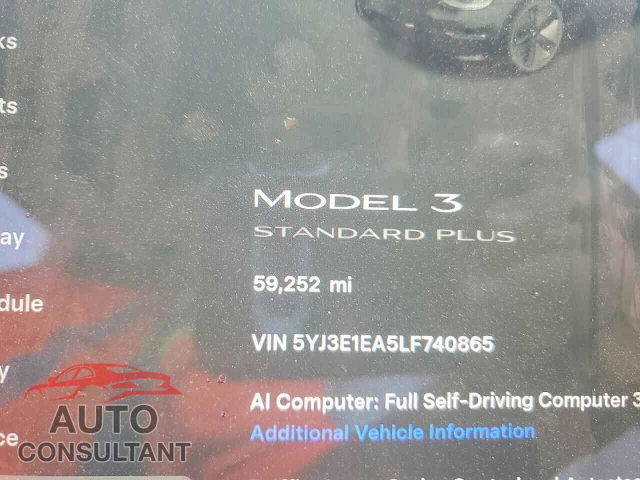 TESLA MODEL 3 2020 - 5YJ3E1EA5LF740865