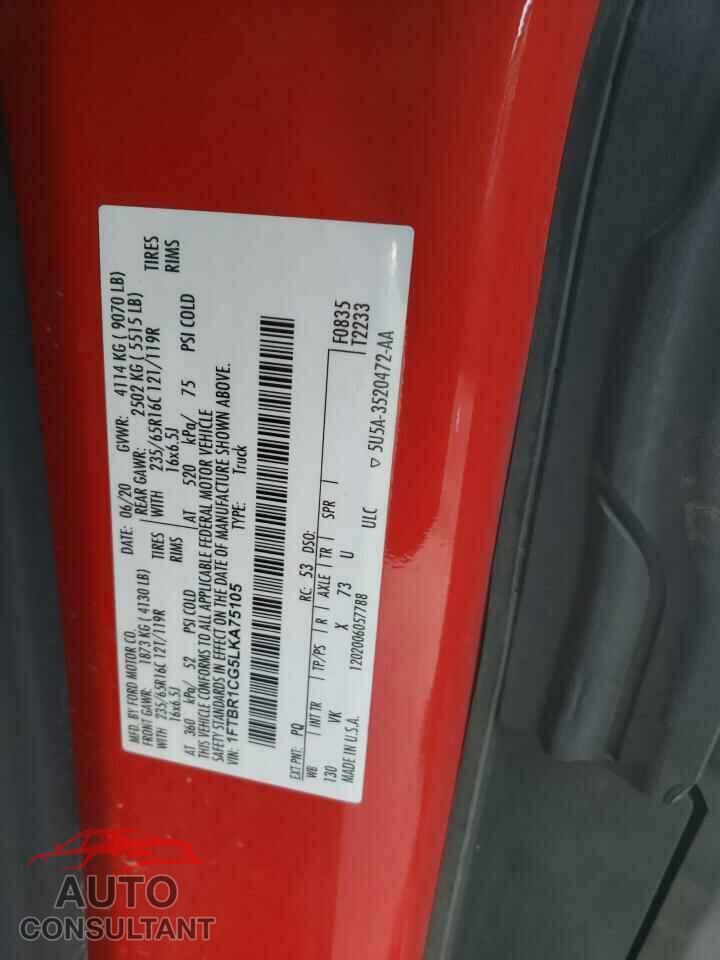 FORD TRANSIT 2020 - 1FTBR1CG5LKA75105