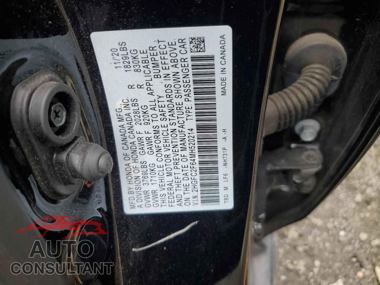 HONDA CIVIC 2021 - 2HGFC2F64MH520214