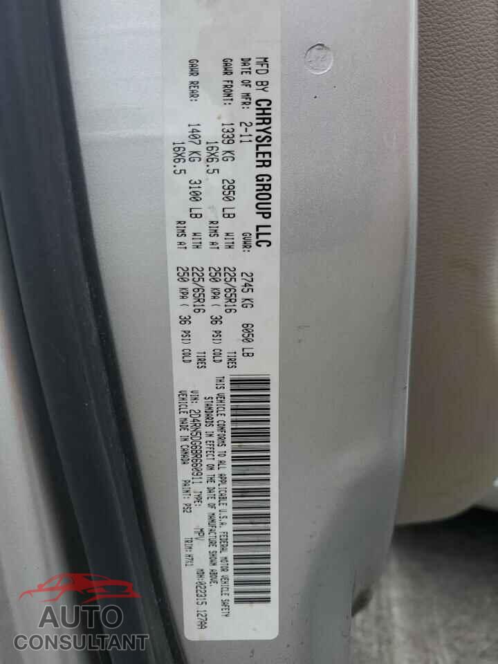 DODGE CARAVAN 2011 - 2D4RN5DG6BR660911