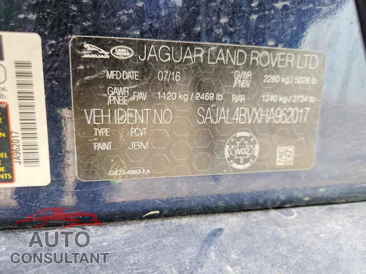 JAGUAR XE 2017 - SAJAL4BVXHA962017