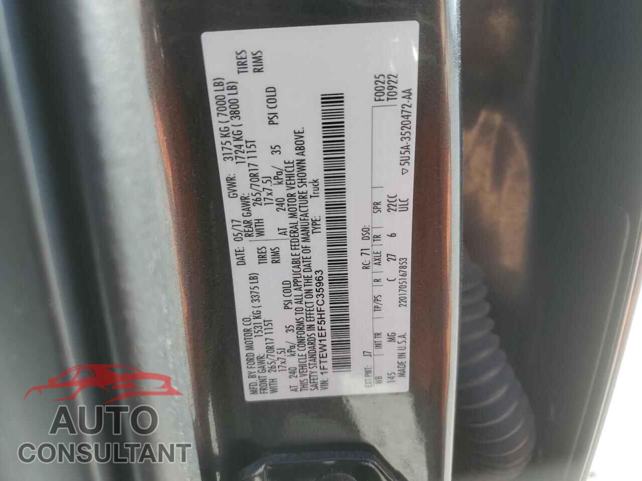 FORD F-150 2017 - 1FTEW1EF5HFC35963