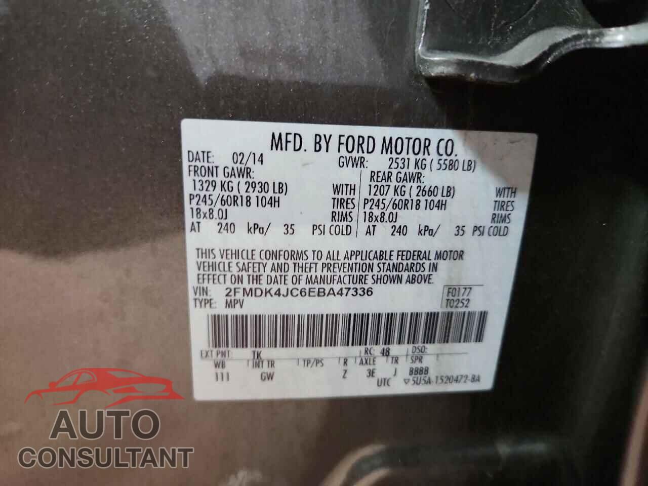 FORD EDGE 2014 - 2FMDK4JC6EBA47336