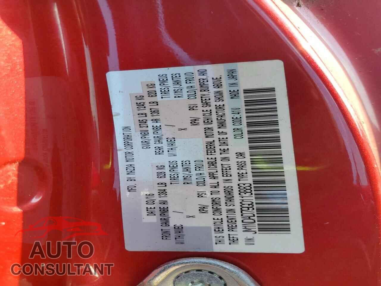 MAZDA MX5 2016 - JM1NDAD79G0113883
