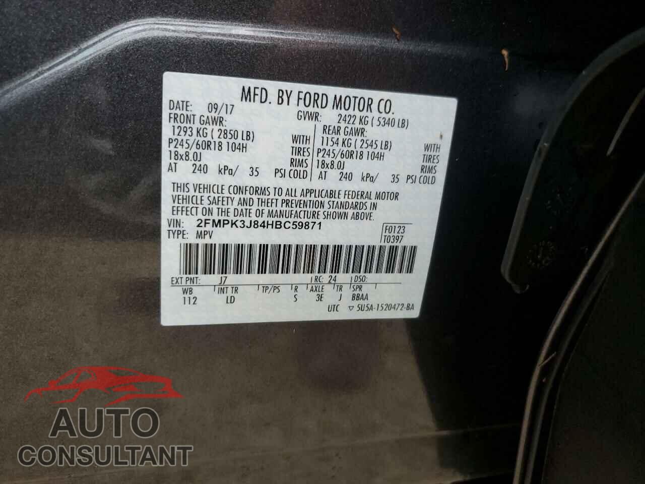 FORD EDGE 2017 - 2FMPK3J84HBC59871
