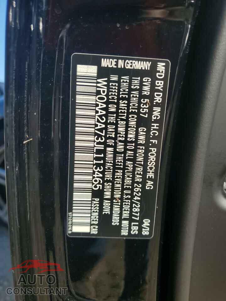 PORSCHE PANAMERA 2018 - WP0AA2A73JL113465
