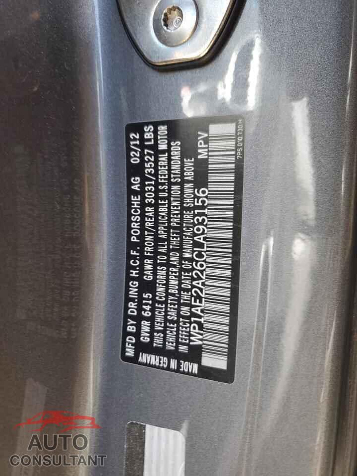 PORSCHE CAYENNE 2012 - WP1AE2A26CLA93156