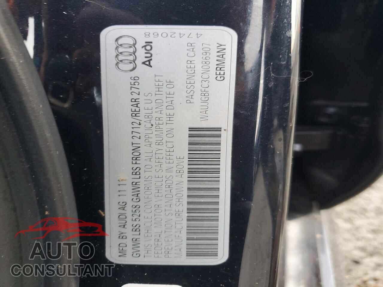 AUDI A6 2012 - WAUJGBFC3CN086907