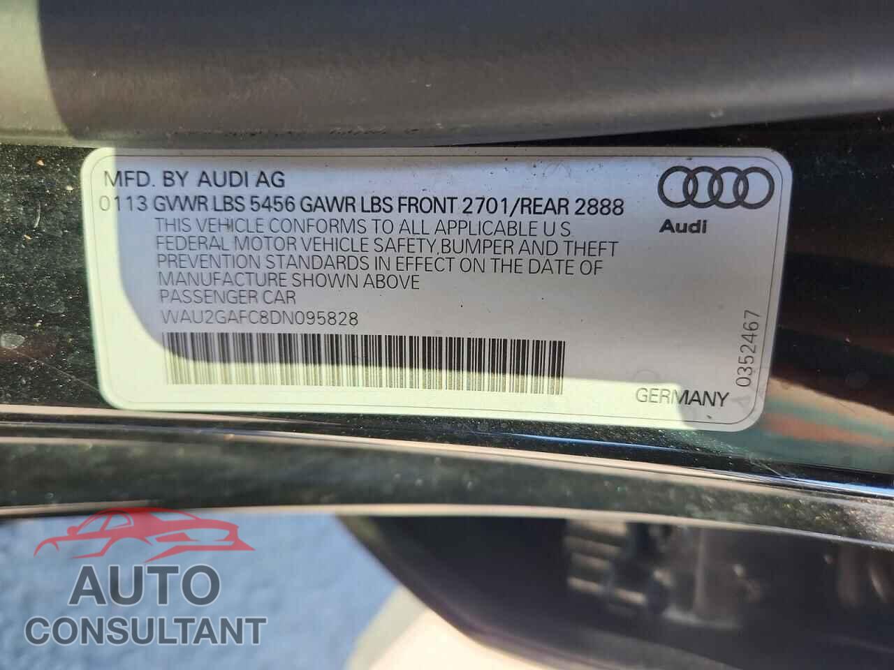 AUDI A7 2013 - WAU2GAFC8DN095828