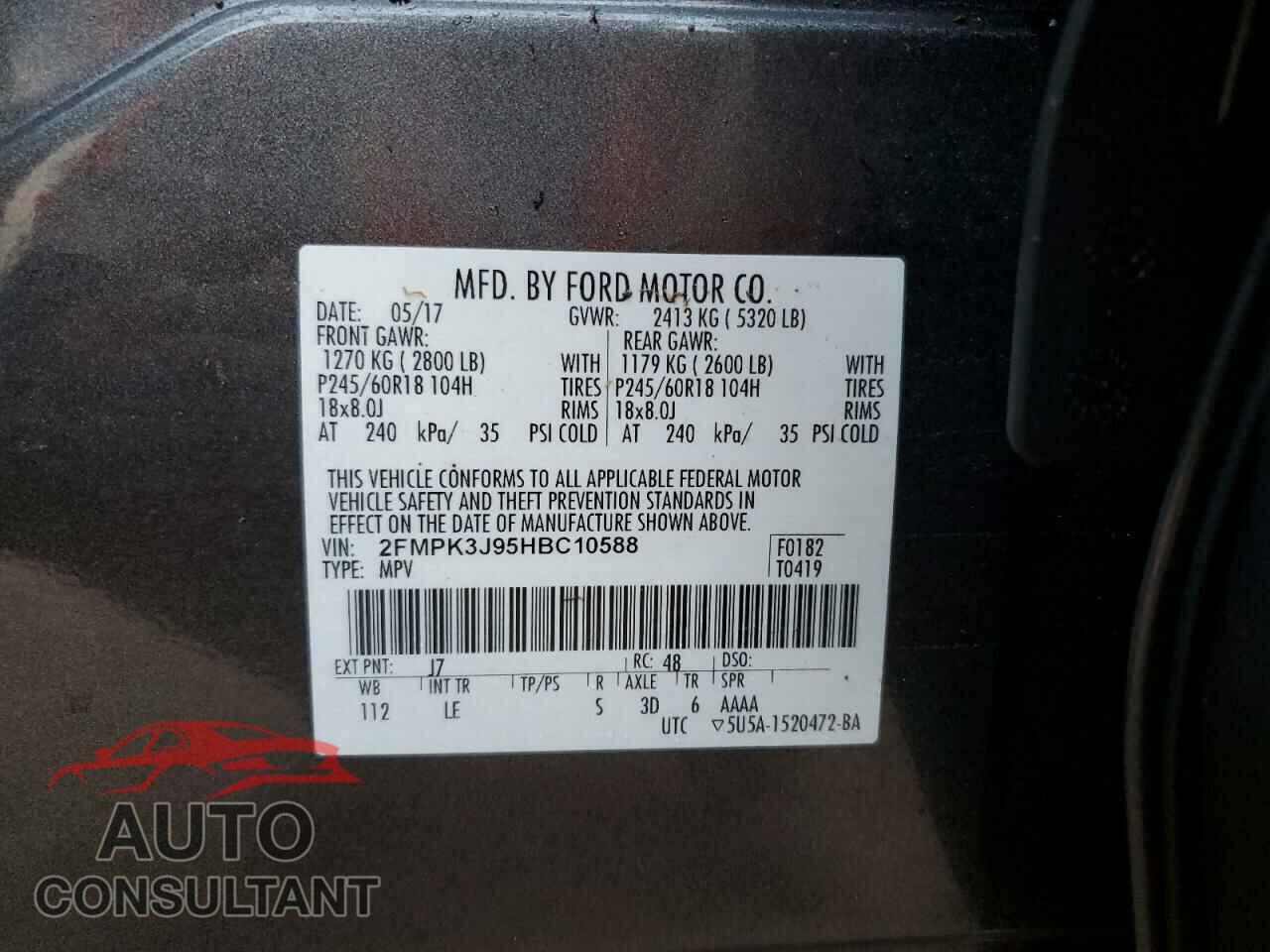 FORD EDGE 2017 - 2FMPK3J95HBC10588