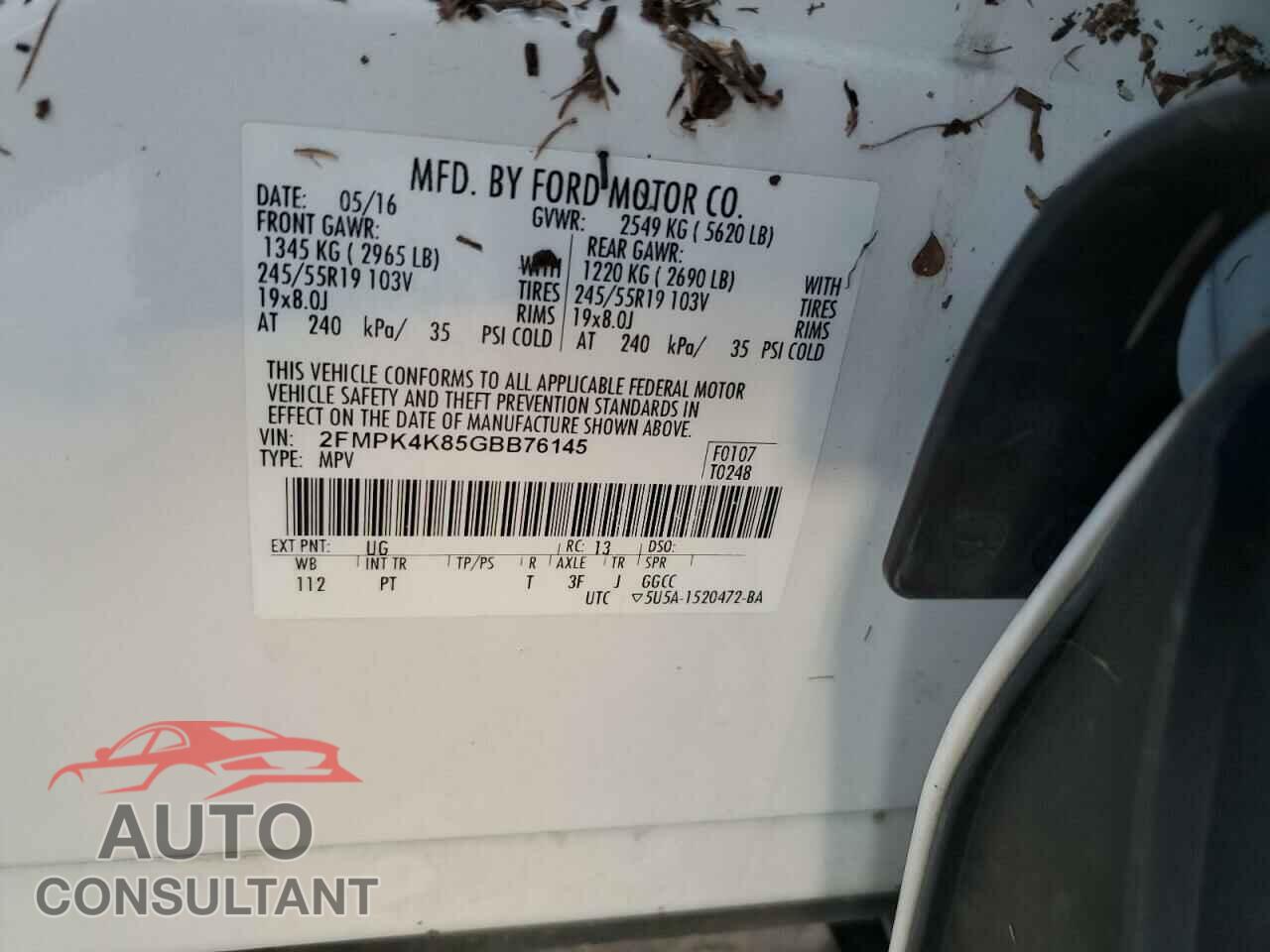 FORD EDGE 2016 - 2FMPK4K85GBB76145