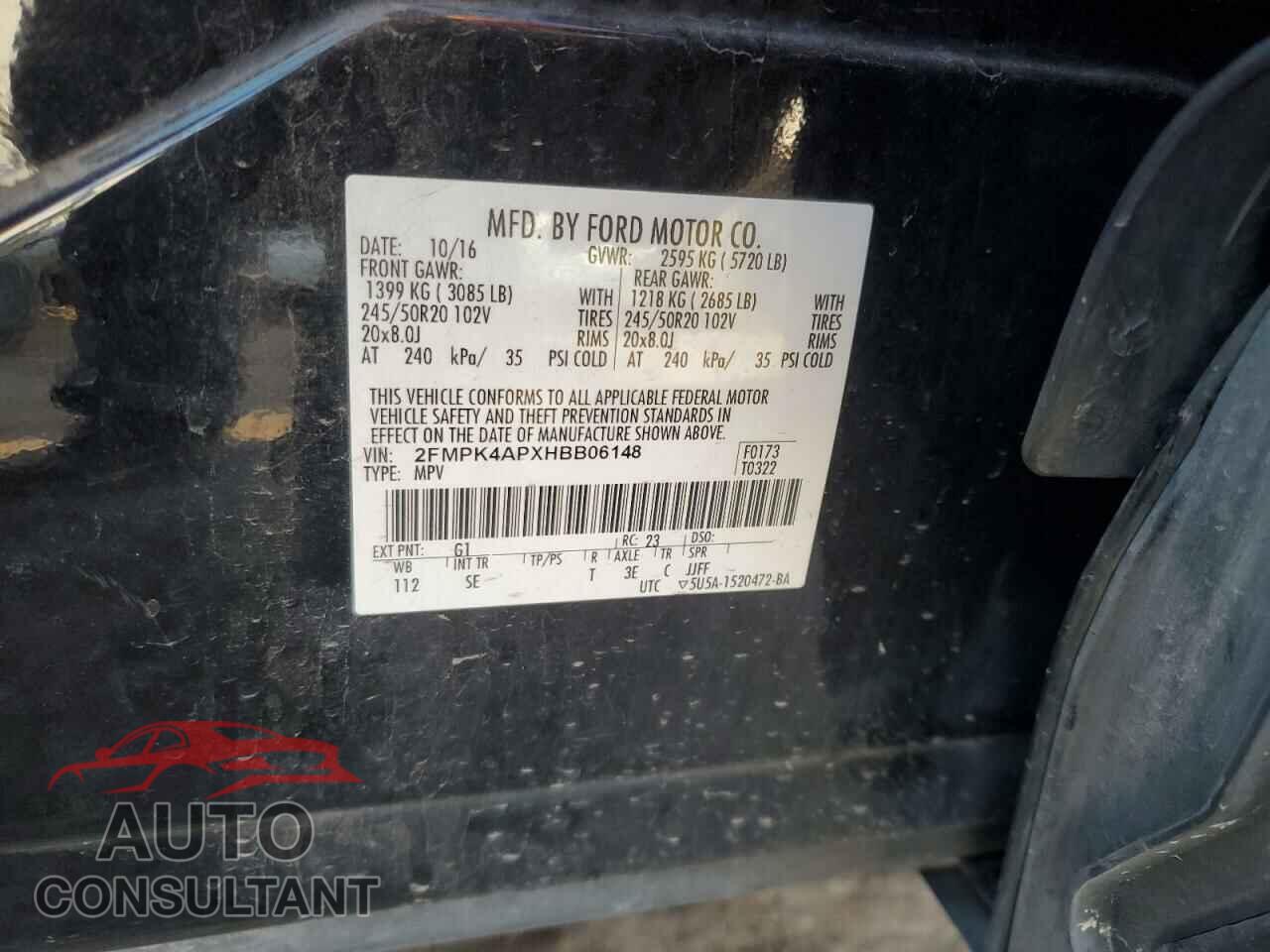 FORD EDGE 2017 - 2FMPK4APXHBB06148