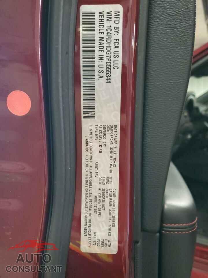 DODGE DURANGO 2023 - 1C4RDHDG7PC555344