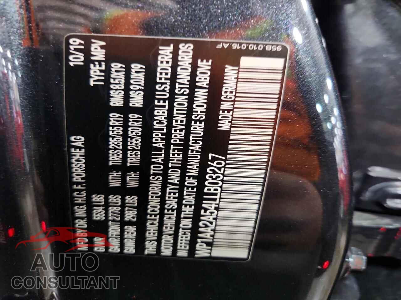 PORSCHE MACAN 2020 - WP1AA2A54LLB03267