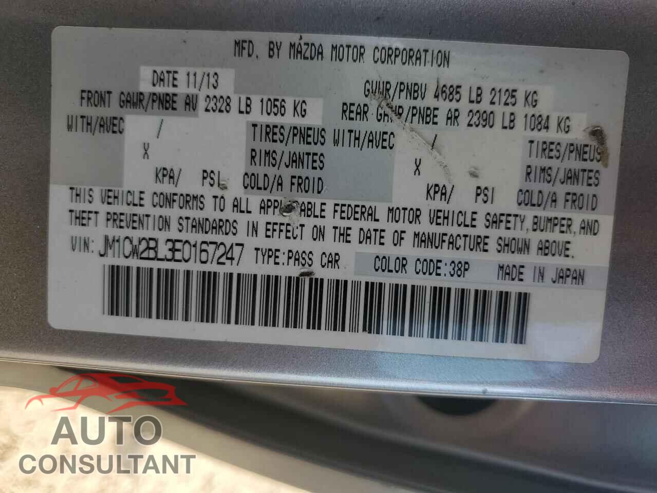 MAZDA 5 2014 - JM1CW2BL3E0167247