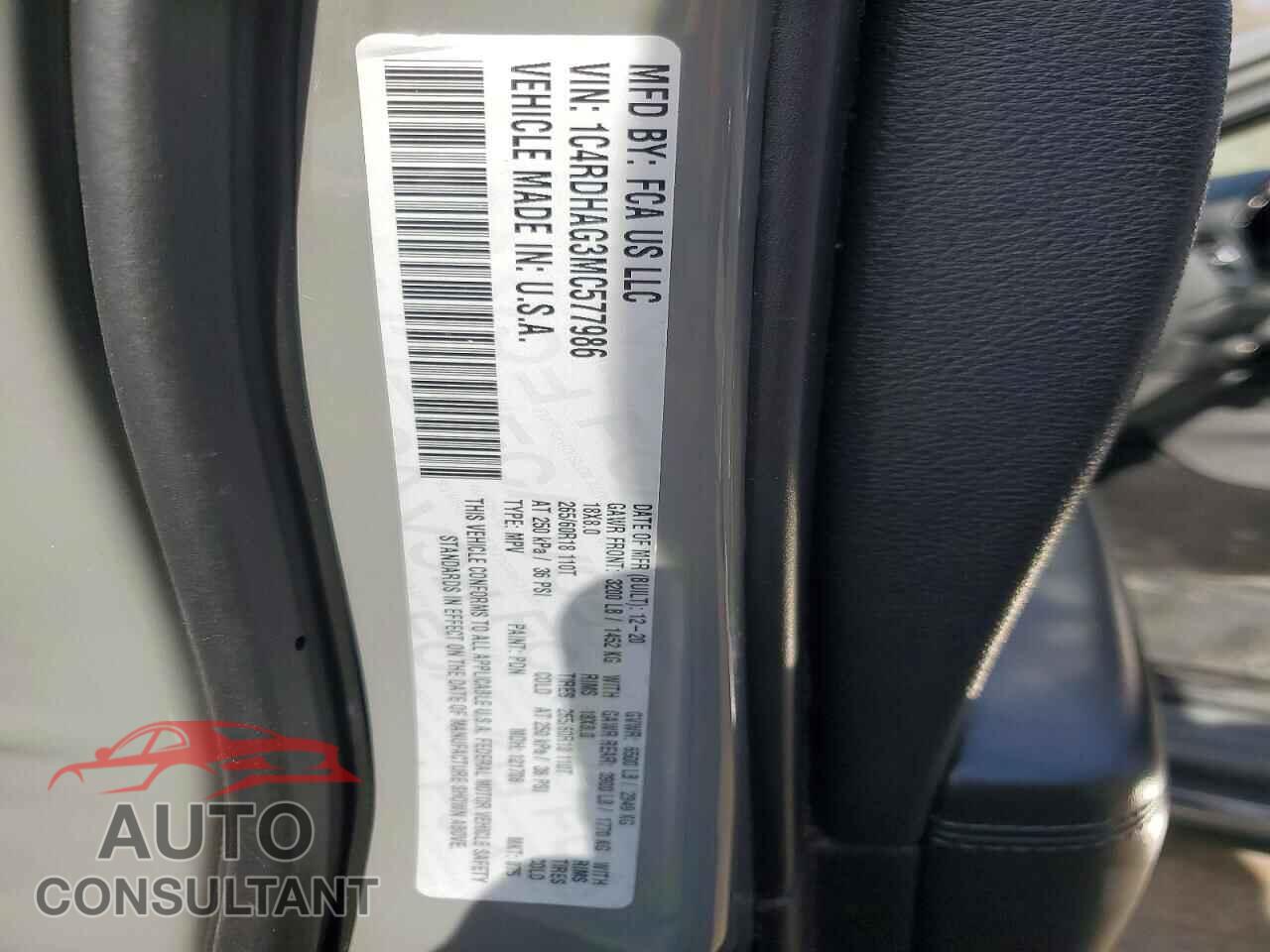 DODGE DURANGO 2021 - 1C4RDHAG3MC577986