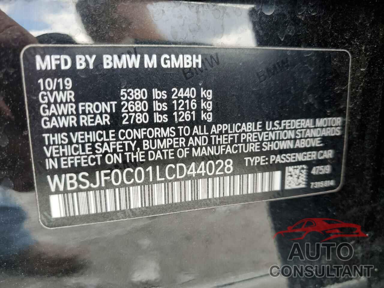 BMW M5 2020 - WBSJF0C01LCD44028