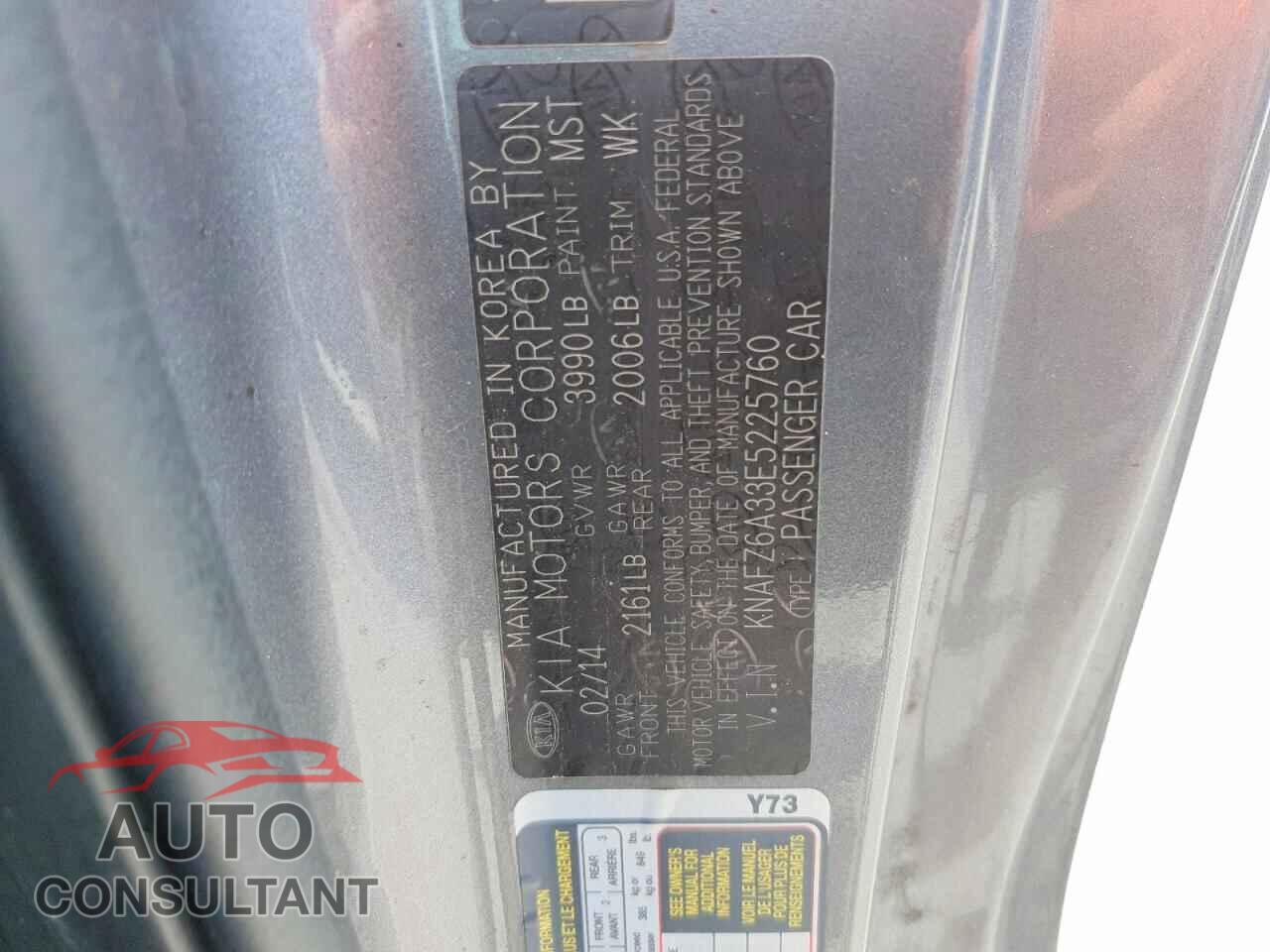 KIA FORTE 2014 - KNAFZ6A33E5225760