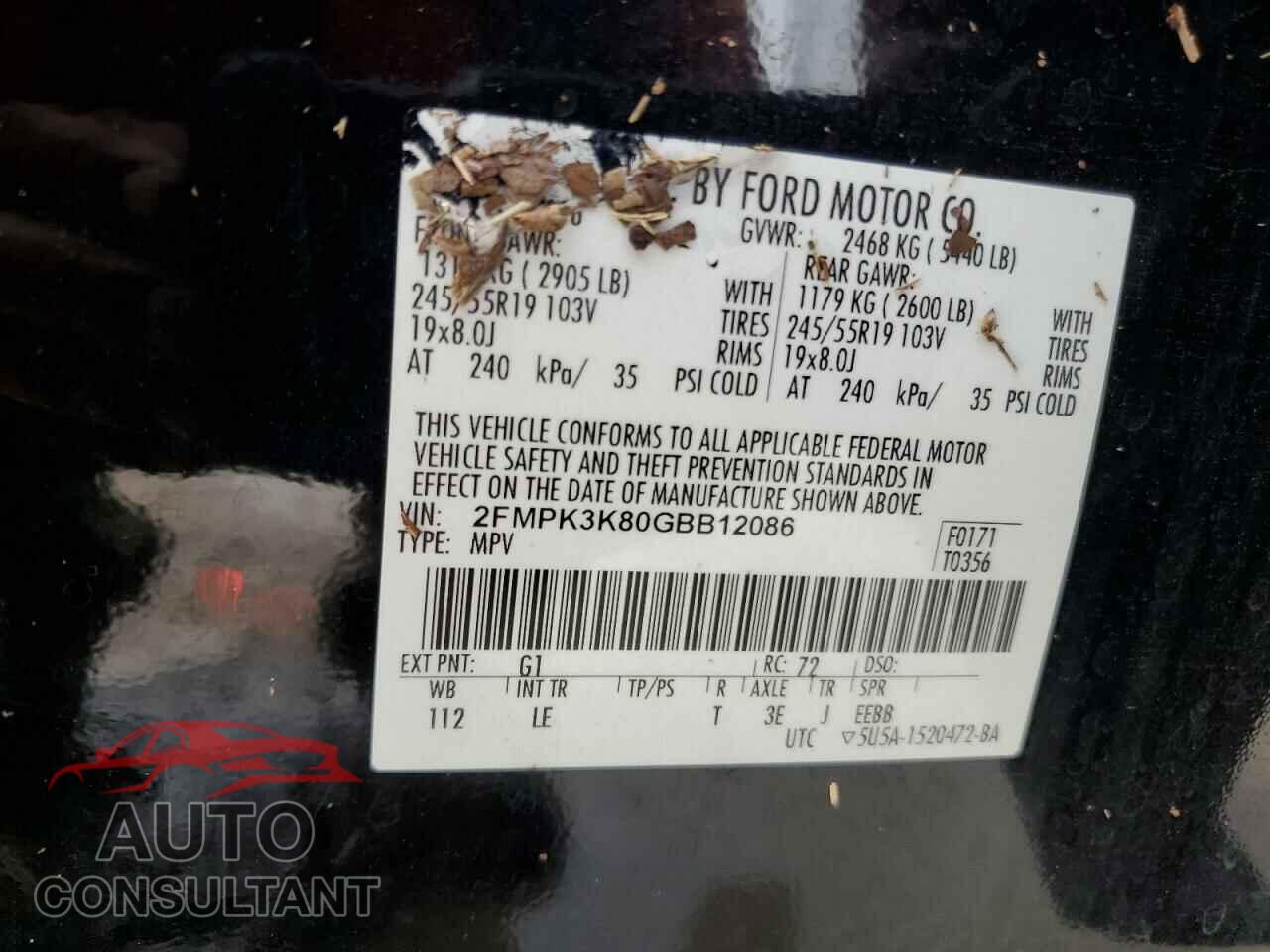 FORD EDGE 2016 - 2FMPK3K80GBB12086