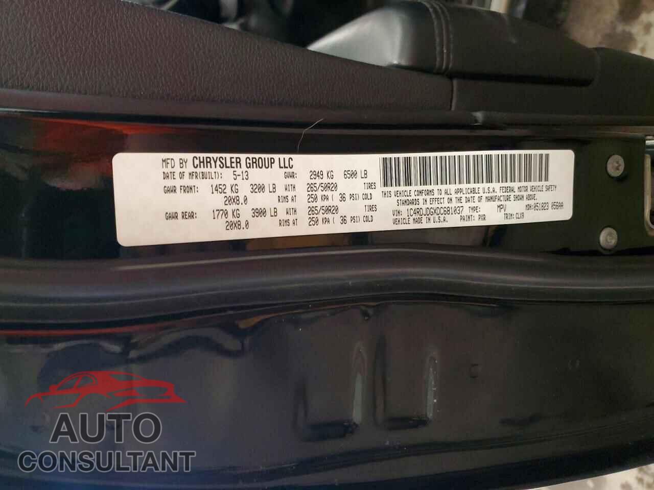 DODGE DURANGO 2013 - 1C4RDJDGXDC681037