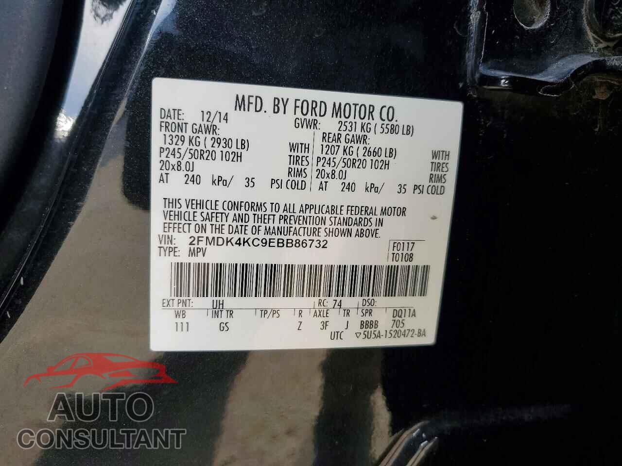 FORD EDGE 2014 - 2FMDK4KC9EBB86732