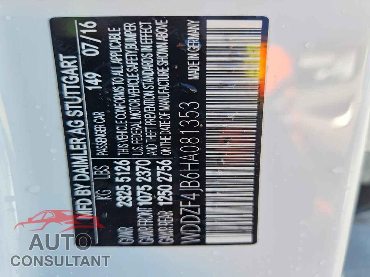 MERCEDES-BENZ E-CLASS 2017 - WDDZF4JB6HA081353