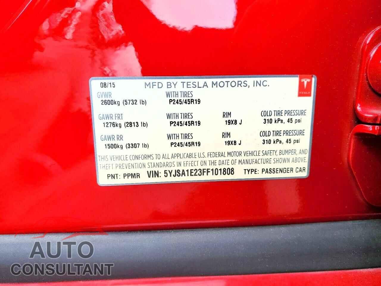 TESLA MODEL S 2015 - 5YJSA1E23FF101808