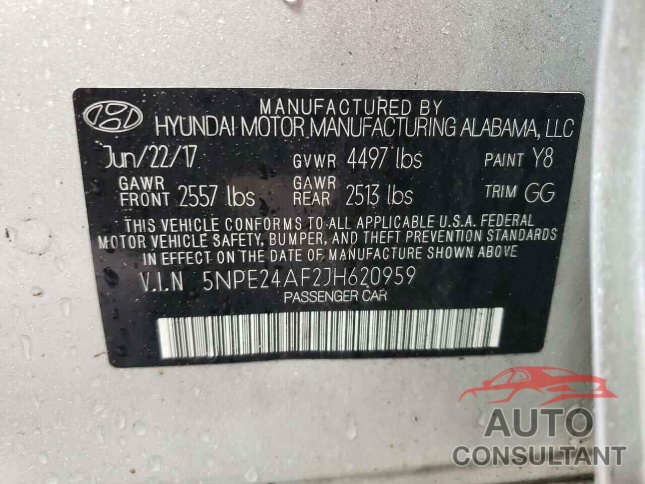 HYUNDAI SONATA 2018 - 5NPE24AF2JH620959