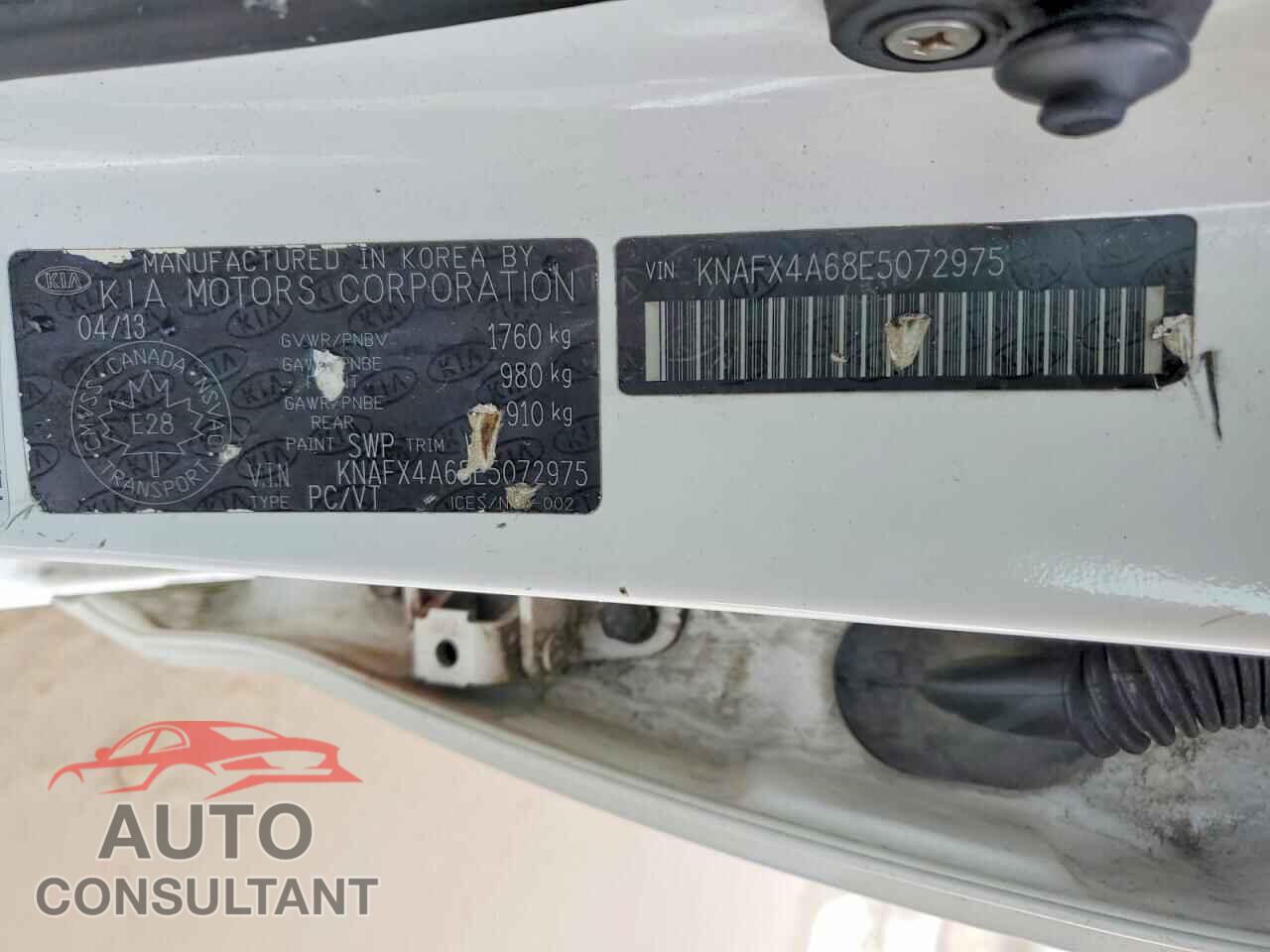 KIA FORTE 2014 - KNAFX4A68E5072975