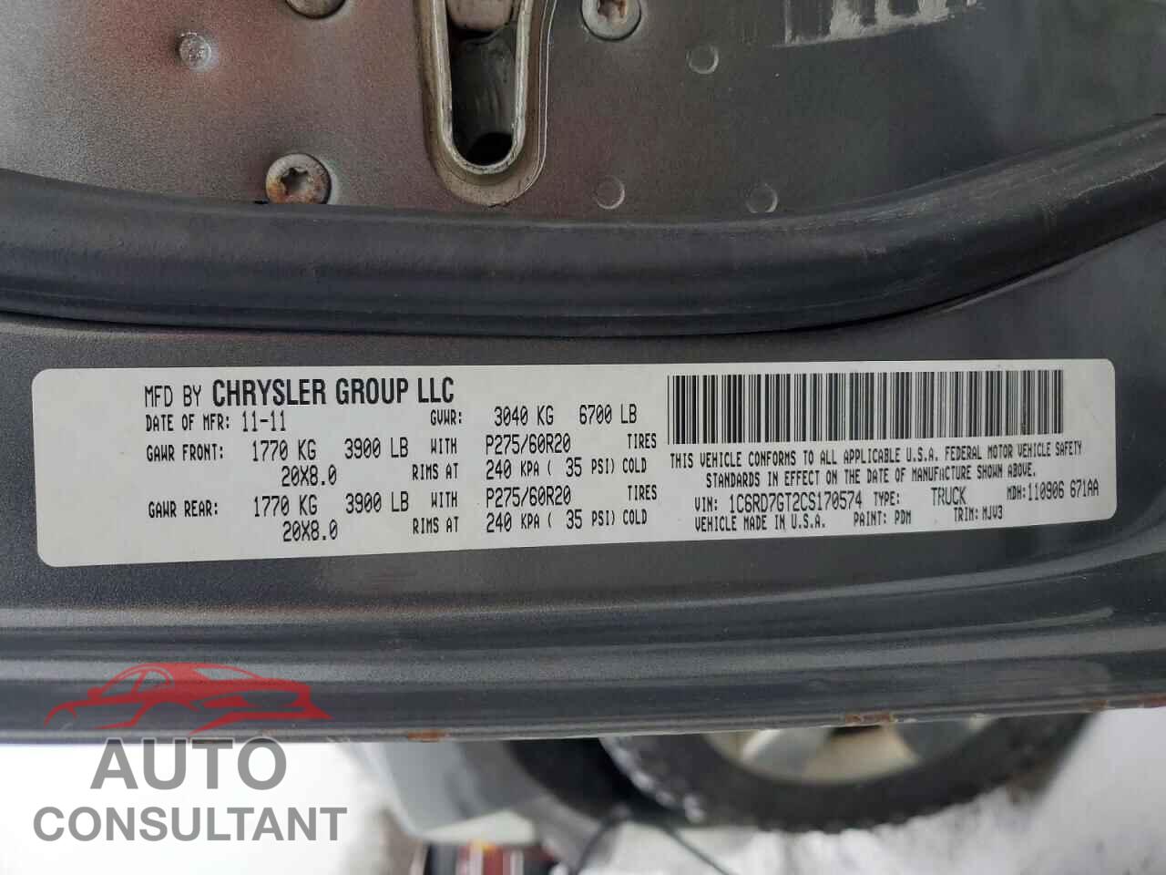 DODGE RAM 1500 2012 - 1C6RD7GT2CS170574