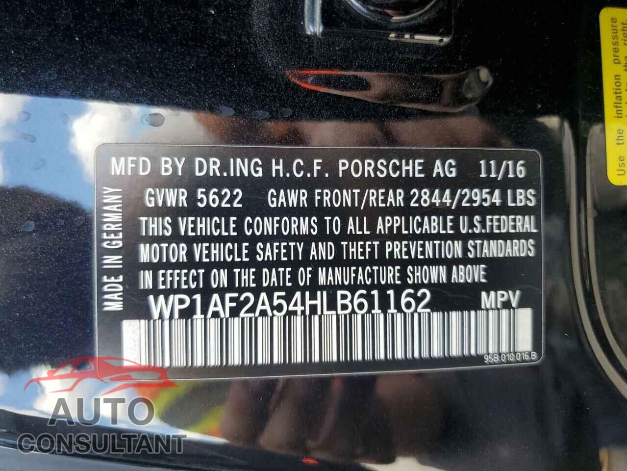 PORSCHE MACAN 2017 - WP1AF2A54HLB61162