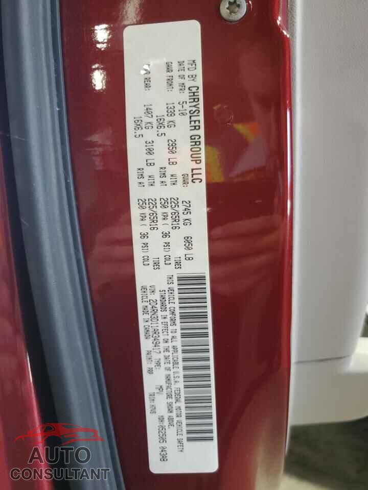 DODGE CARAVAN 2010 - 2D4RN3D11AR349417
