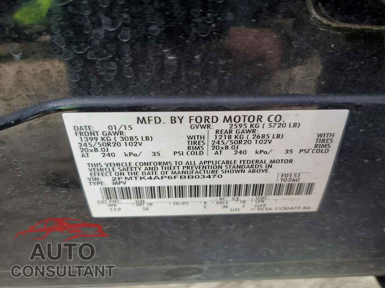 FORD EDGE 2015 - 2FMTK4AP6FBB03470