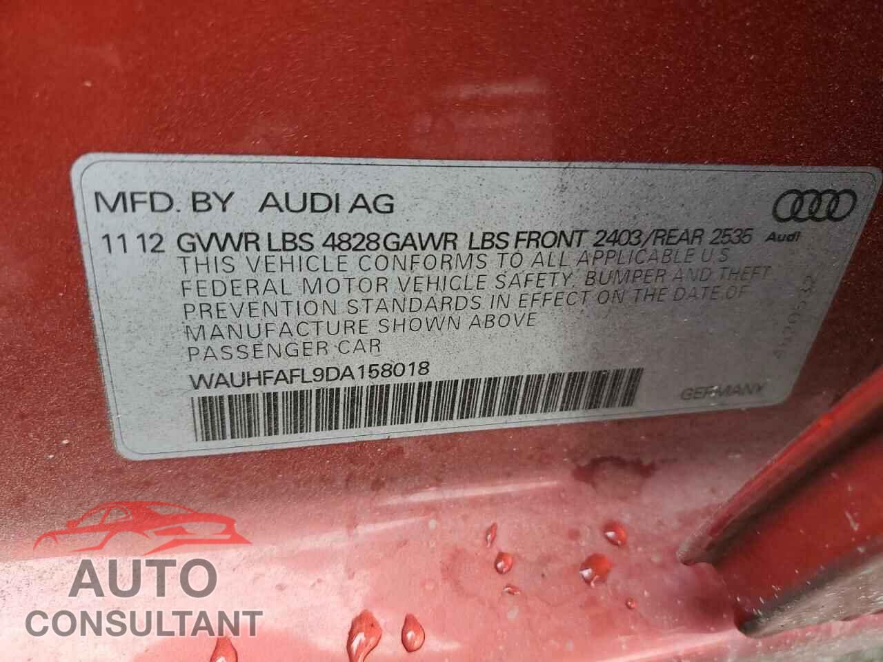 AUDI A4 2013 - WAUHFAFL9DA158018
